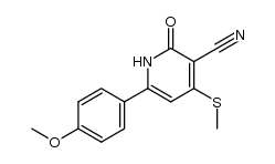 3-cyano-6-(p-methoxyphenyl)-4-methylthio-2(1H)-pyridone Structure