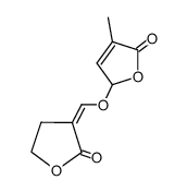 2-methyl-4-(2-oxotetrahydrofuran-3-ylildenemethoxy)but-2-en-4-olide结构式