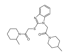 Piperidine, 2-methyl-1-[[[1-[2-(4-methyl-1-piperidinyl)-2-oxoethyl]-1H-benzimidazol-2-yl]thio]acetyl]- (9CI)结构式