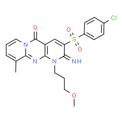3-[(4-chlorophenyl)sulfonyl]-2-imino-1-(3-methoxypropyl)-10-methyl-1,2-dihydro-5H-dipyrido[1,2-a:2,3-d]pyrimidin-5-one结构式