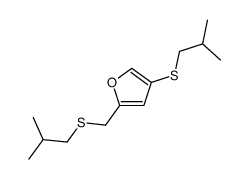 4-(2-methylpropylsulfanyl)-2-(2-methylpropylsulfanylmethyl)furan结构式