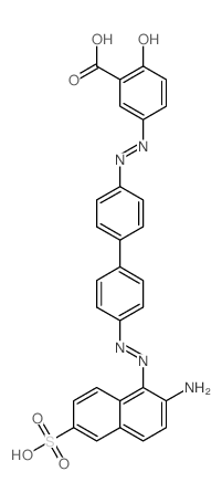 Benzoic acid, 5-[[4-[ (2-amino-6-sulfo-1-naphthalenyl)azo][1, 1-biphenyl]-4-yl]azo]-2-hydroxy-, disodium salt结构式