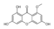 1,3,6-trihydroxy-8-methoxyxanthen-9-one结构式