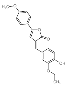 3-[(3-ethoxy-4-hydroxy-phenyl)methylidene]-5-(4-methoxyphenyl)furan-2-one structure