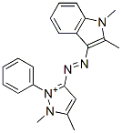 3-[(1,2-Dimethyl-1H-indol-3-yl)azo]-1,5-dimethyl-2-phenyl-1H-pyrazol-2-ium结构式