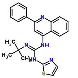 2-tert-butyl-1-(2-phenylquinolin-4-yl)-3-(1,3-thiazol-2-yl)guanidine结构式