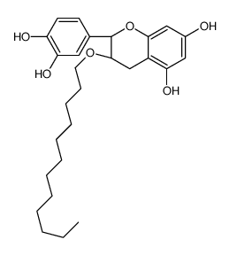 (2R,3S)-2-(3,4-dihydroxyphenyl)-3-dodecoxy-3,4-dihydro-2H-chromene-5,7-diol结构式