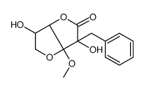 6-benzyl-3,6-dihydroxy-6a-methoxy-3,3a-dihydro-2H-furo[3,2-b]furan-5-one结构式