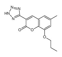 2H-1-Benzopyran-2-one, 6-methyl-8-propoxy-3-(1H-tetrazol-5-yl)- Structure