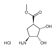 Methyl 4β-Amino-2α,3α-dihydroxy-1β-cyclopentanecarboxylate Hydrochloride Structure