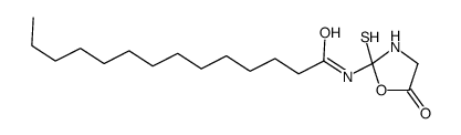 N-(5-oxo-2-sulfanyl-1,3-oxazolidin-2-yl)tetradecanamide结构式