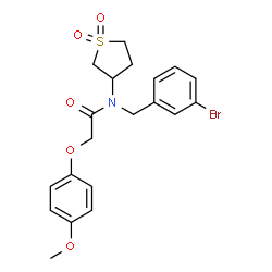 N-(3-bromobenzyl)-N-(1,1-dioxidotetrahydro-3-thienyl)-2-(4-methoxyphenoxy)acetamide结构式