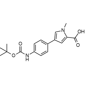 1-甲基-4-[4-[(2-甲基丙-2-基)氧羰基氨基]苯基]吡咯-2-羧酸结构式