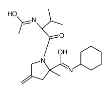 (2S)-1-[(2S)-2-acetamido-3-methylbutanoyl]-N-cyclohexyl-2-methyl-4-methylidenepyrrolidine-2-carboxamide Structure