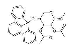 β-methyl-2,3-di-O-acetyl-4-O-trityl-D-xylopyranoside Structure