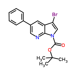 2-Methyl-2-propanyl 3-bromo-5-phenyl-1H-pyrrolo[2,3-b]pyridine-1-carboxylate Structure
