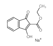 1H-Indene-2-carboxylicacid, 2,3-dihydro-1,3-dioxo-, ethyl ester, ion(1-), sodium (1:1) Structure