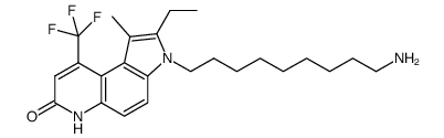 3-(9-amino-nonyl)-2-ethyl-1-methyl-9-trifluoromethyl-3,6-dihydro-pyrrolo[3,2-f]quinolin-7-one Structure