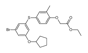 [4-(3-bromo-5-cyclopentyloxy-phenylsulfanyl)-2-methyl-phenoxy]-acetic acid ethyl ester结构式