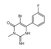 2-amino-5-bromo-6-(3-fluorophenyl)-3-methylpyrimidin-4-one结构式