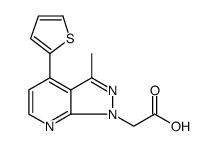 1H-Pyrazolo[3,4-b]pyridine-1-acetic acid, 3-methyl-4-(2-thienyl) Structure