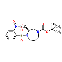 (S)-3-甲基-4-((2-硝基苯基)磺酰基)-1,4-二氮杂环庚烷-1-甲酸叔丁酯结构式