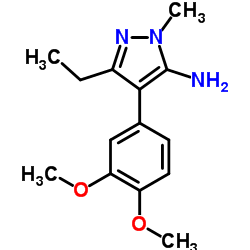 4-(3,4-Dimethoxyphenyl)-3-ethyl-1-methyl-1H-pyrazol-5-amine结构式
