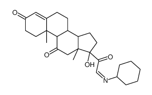 (8S,9S,10R,13S,14S,17R)-17-(2-cyclohexyliminoacetyl)-17-hydroxy-10,13-dimethyl-1,2,6,7,8,9,12,14,15,16-decahydrocyclopenta[a]phenanthrene-3,11-dione结构式