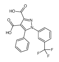 5-phenyl-1-[3-(trifluoromethyl)phenyl]pyrazole-3,4-dicarboxylic acid结构式