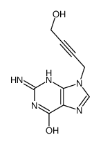 2-amino-9-(4-hydroxybut-2-ynyl)-3H-purin-6-one结构式