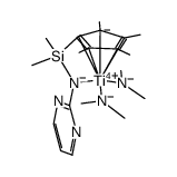 [Ti(η5-dimethyl(tetramethylcyclopentadienyl)silane-η1-N-2-pyrimidine)(NMe2)2] Structure