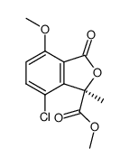 (R)-7-chloro-4-methoxy-1-methyl-3-oxo-phthalan-1-carboxylic acid methyl ester结构式