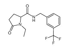 1-ethyl-5-oxo-N-{[3-(trifluoromethyl)phenyl]methyl}prolinamide Structure