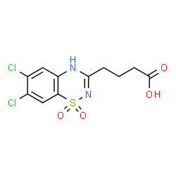 6,7-Dichloro-2H-1,2,4-benzothiadiazine-3-butanoic acid 1,1-dioxide结构式