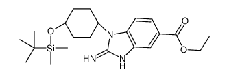 1H-Benzimidazole-5-carboxylic acid, 2-amino-1-[trans-4-[[(1,1-dimethylethyl)dimethylsilyl]oxy]cyclohexyl]-, ethyl ester structure