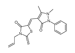 (5E)-3-Allyl-5-[(1,5-dimethyl-3-oxo-2-phenyl-2,3-dihydro-1H-pyraz ol-4-yl)methylene]-2-thioxo-1,3-thiazolidin-4-one Structure