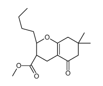 methyl (2R,3S)-2-butyl-7,7-dimethyl-5-oxo-3,4,6,8-tetrahydro-2H-chromene-3-carboxylate Structure
