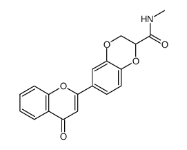 6-(4-Oxo-4H-chromen-2-yl)-2,3-dihydro-benzo[1,4]dioxine-2-carboxylic acid methylamide结构式