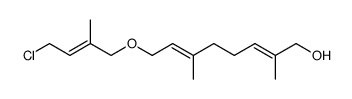 (2E,6E)-8-((E)-4-Chloro-2-methyl-but-2-enyloxy)-2,6-dimethyl-octa-2,6-dien-1-ol结构式