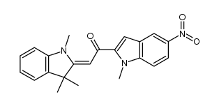 1,3,3-trimethyl-2-(1-methyl-5-nitro-2-indolylacetylidene)indoline结构式