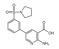 2-amino-5-(3-pyrrolidin-1-ylsulfonylphenyl)pyridine-3-carboxylic acid Structure