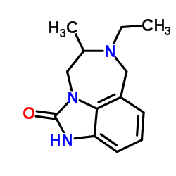 6-Ethyl-4,5,6,7-tetrahydro-5-methylimidazo(4,5,1-jk)(1,4)benzodiazepin-2(1H)-one结构式