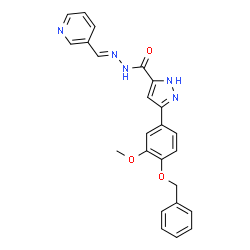 (E)-3-(4-(benzyloxy)-3-methoxyphenyl)-N-(pyridin-3-ylmethylene)-1H-pyrazole-5-carbohydrazide Structure