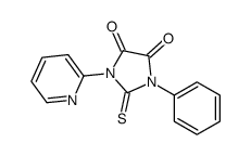 1-phenyl-3-pyridin-2-yl-2-sulfanylideneimidazolidine-4,5-dione结构式