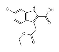 6-chloro-3-(2-ethoxy-2-oxoethyl)-1H-indole-2-carboxylic acid结构式