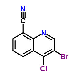 3-bromo-4-chloroquinoline-8-carbonitrile结构式