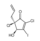 (+/-)-5α-allyl-2,5-dichloro-4β-hydroxy-3-iodocyclopent-2-enone结构式