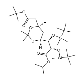 isopropyl (2S,3R,4S,6R)-7-t-butpxycarbonyl-2,3-bis(t-butyldimethylsilyloxy)-4,6-isopropylidenedioxyheptanoate Structure