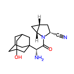 (1R,3R,5R)-2-[(2R)-2-氨基-2-(3-羟基-1-金刚烷基)-1-羰基乙基]-2-氮杂双环[3.1.0]己烷-3-腈结构式