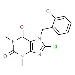 8-chloro-7-(2-chlorobenzyl)-1,3-dimethyl-3,7-dihydro-1H-purine-2,6-dione结构式
